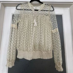 Ralph Lauren Denim & Supply sheer top cream colour size small perfect condition